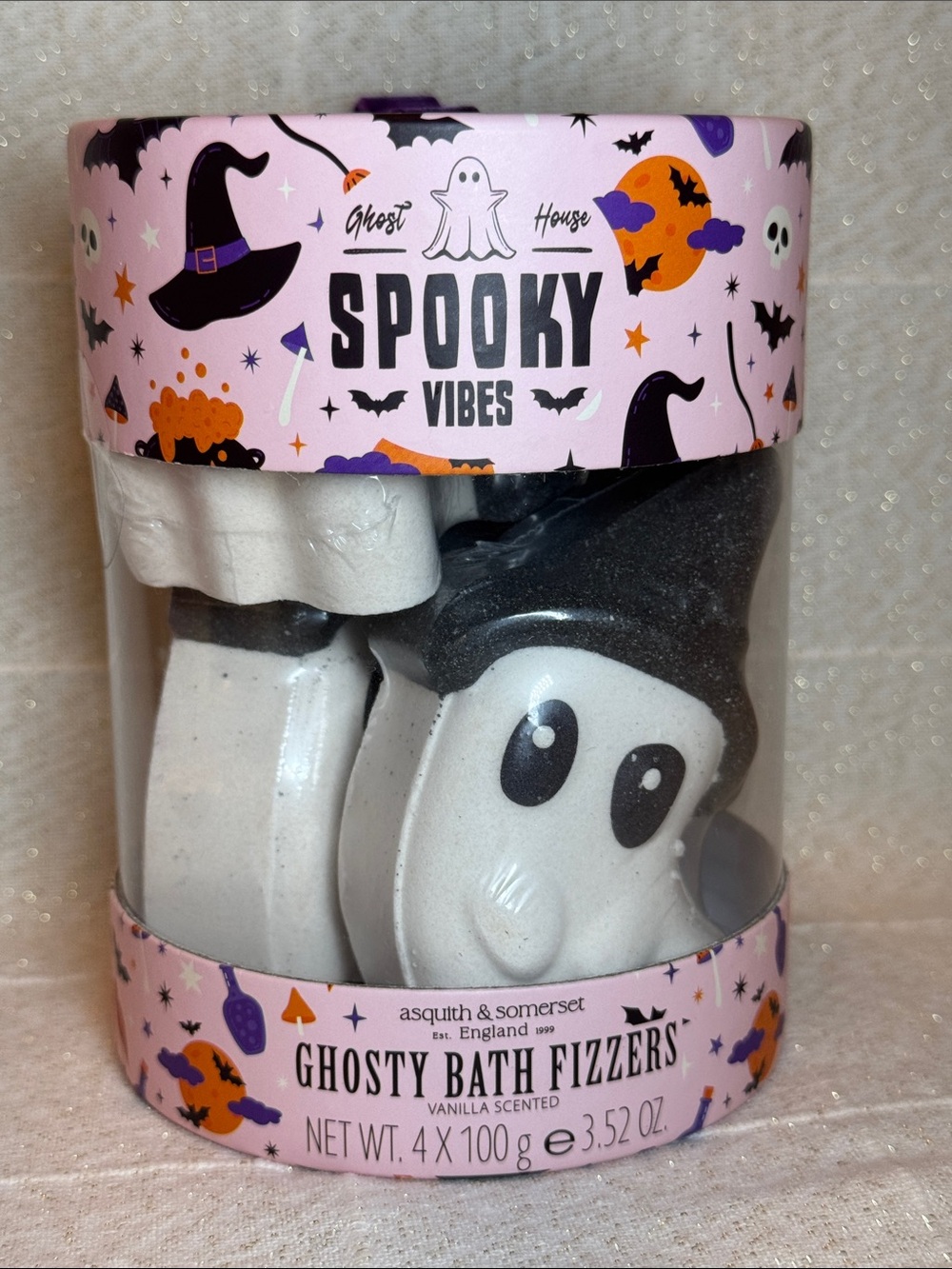 Asquith & Somerset Spooky Vibes Ghosty Bath Fizzers - White & Black